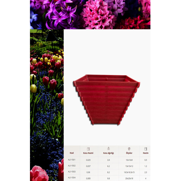 Ahşap Desen Çiçek Saksısı 1 Ad. 1,2 Lt -(ALY-502) - 2