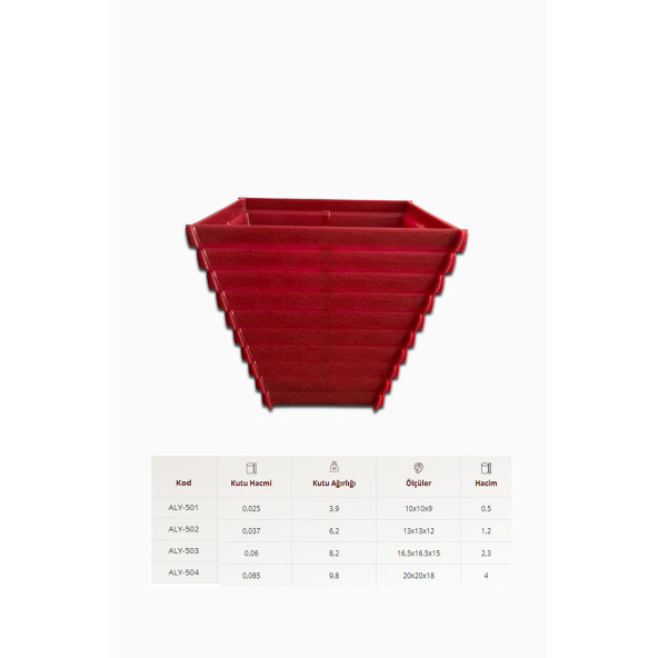 Ahşap Desen Çiçek Saksısı 1 Ad. 1,2 Lt -(ALY-502) - 3