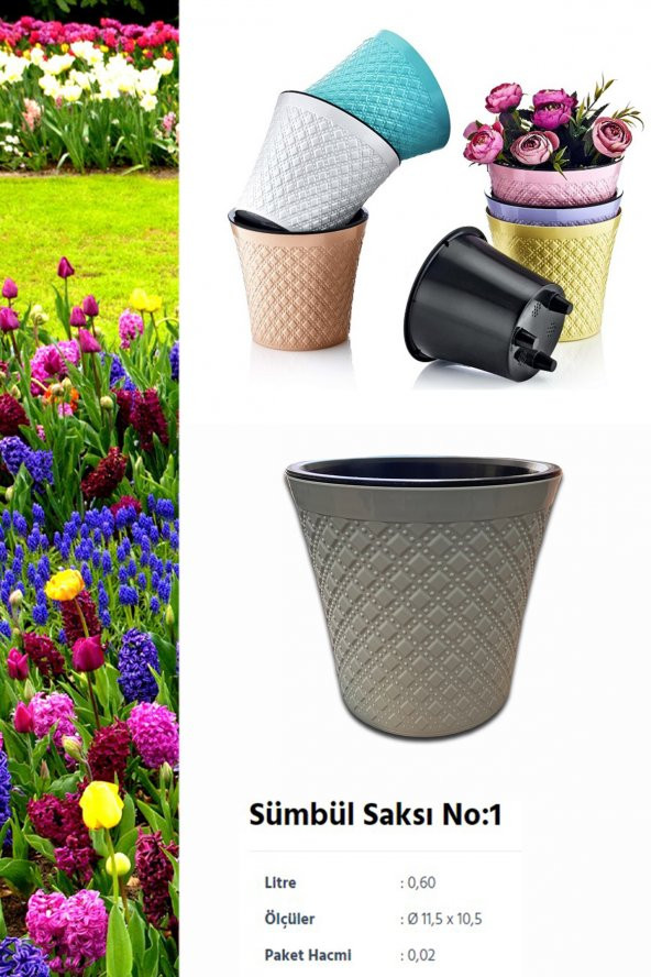 Sümbül Çiçek Saksı No:1  ( 0,60 Lt )
