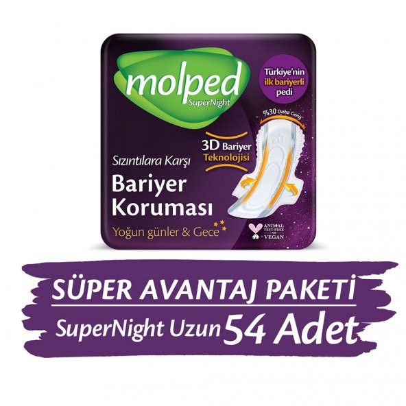Molped Supernight Uzun Süper Avantaj Paketi 54 Adet