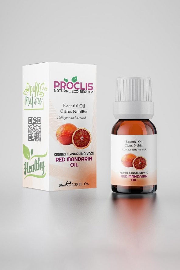 PROCLİS Kırmızı Mandalina Yağı, 100 Doğal Bitkisel Uçucu Yağ, Red Mandarin Oil, Lavandula Nobilis 10 ml - 1