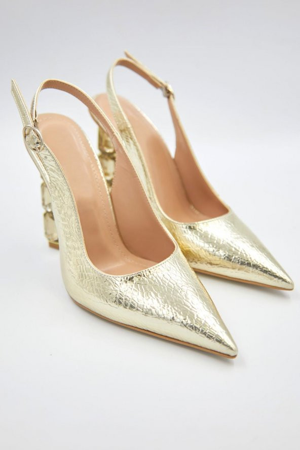 Kadın Taş Topuk Detaylı Stiletto - 3