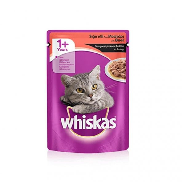 Whiskas Pouch Sığır Etli Kedi Konservesi 85 Gr