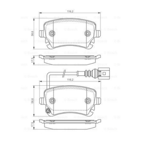 Vw Multivan V 2.0 2003 2015 Arası 0986495094 Arka Fren Balatası Bosch ürün görseli
