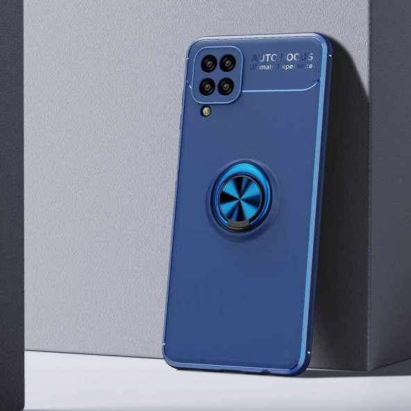 Samsung Galaxy A12 Kılıf Yüzüklü Kamera Korumalı Range Silikon Kılıf - Resim 3