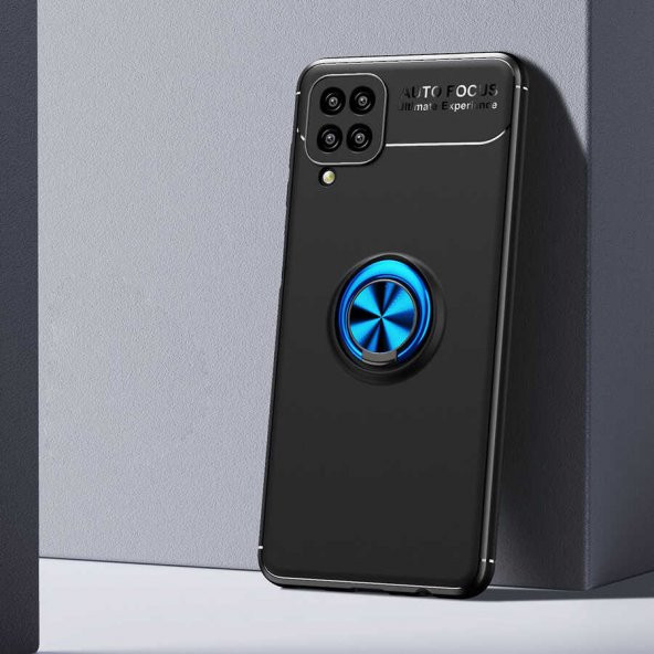 Samsung Galaxy A12 Kılıf Yüzüklü Kamera Korumalı Range Silikon Kılıf - Resim 5