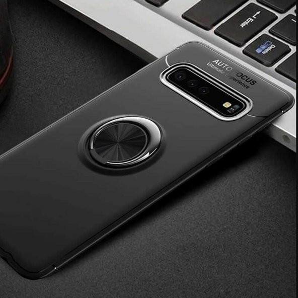Samsung Galaxy S10 Kılıf Yüzüklü Kamera Korumalı Range Silikon Kılıf - 1