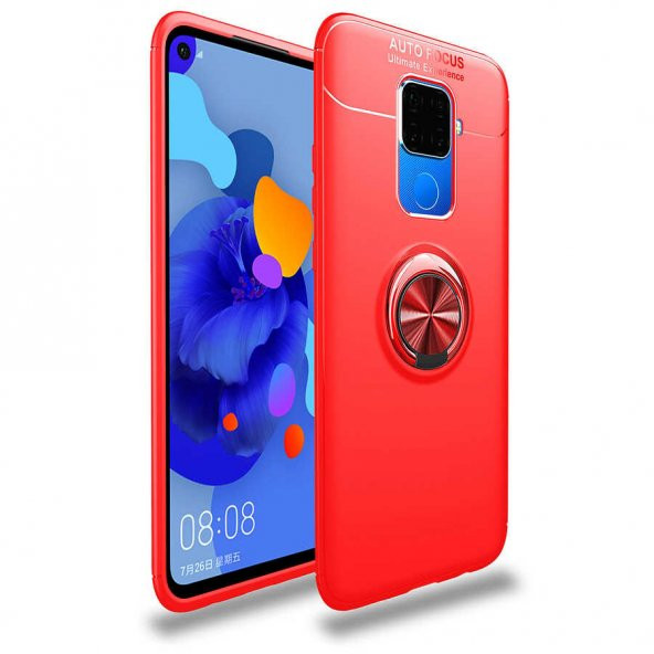 Huawei Mate 30 Lite Kılıf Yüzüklü Kamera Korumalı Range Silikon Kılıf - Resim 2