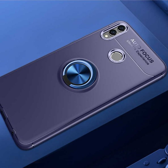 Huawei Honor 8C Kılıf Yüzüklü Kamera Korumalı Range Silikon Kılıf - Resim 3