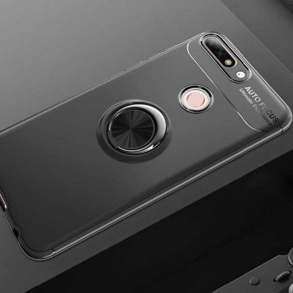 Huawei Y7 2018 Kılıf Yüzüklü Kamera Korumalı Range Silikon Kılıf
