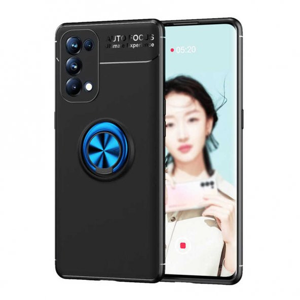 Oppo Reno 5 5G Kılıf Yüzüklü Kamera Korumalı Range Silikon Kılıf - 5