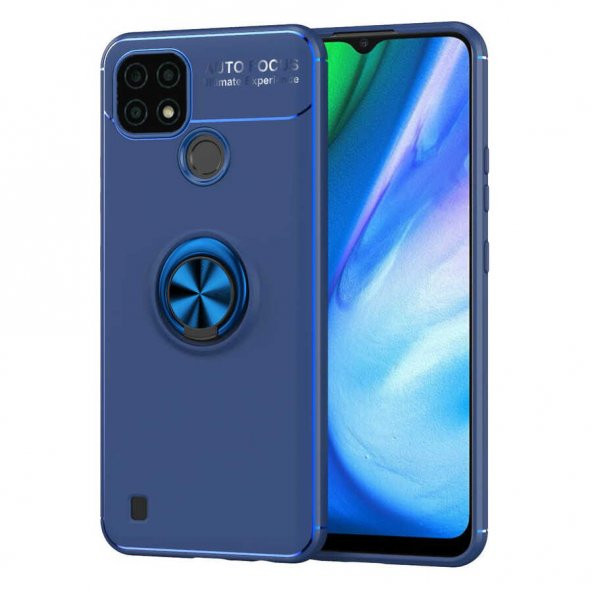 Realme C25 Kılıf Yüzüklü Kamera Korumalı Range Silikon Kılıf - Resim 3