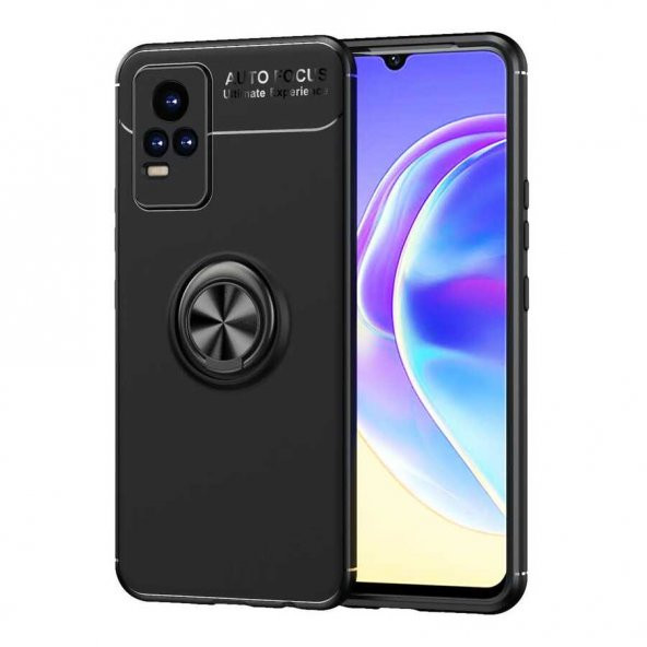 Vivo V21E Kılıf Yüzüklü Kamera Korumalı Range Silikon Kılıf