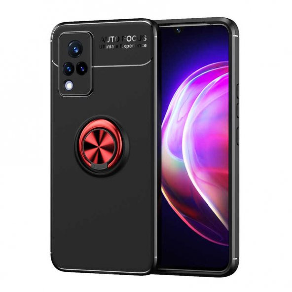 Vivo V21 Kılıf Yüzüklü Kamera Korumalı Range Silikon Kılıf - Resim 4