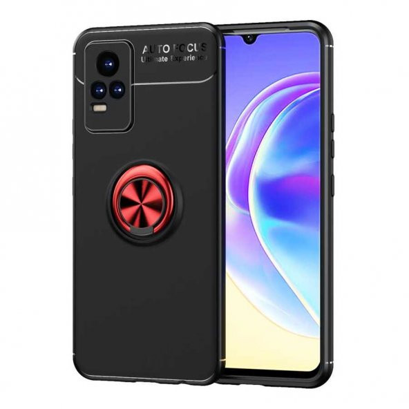 Vivo V21E Kılıf Yüzüklü Kamera Korumalı Range Silikon Kılıf - Resim 4