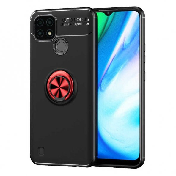 Realme C21 Kılıf Yüzüklü Kamera Korumalı Range Silikon Kılıf - 3