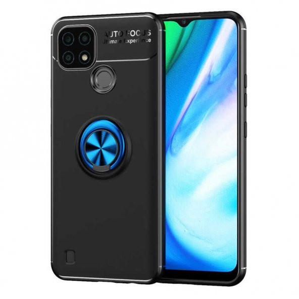 Realme C21 Kılıf Yüzüklü Kamera Korumalı Range Silikon Kılıf - 4