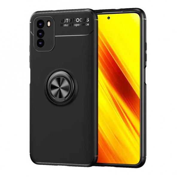 Xiaomi Poco M3 Kılıf Yüzüklü Kamera Korumalı Range Silikon Kılıf