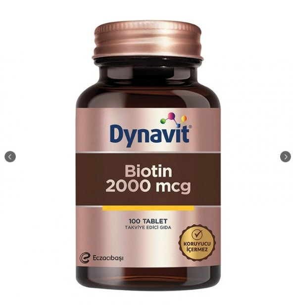 Eczacıbaşı Dynavit Biotin 2000 mcg Takviye Edici Gıda 100 Tablet 8699586013577