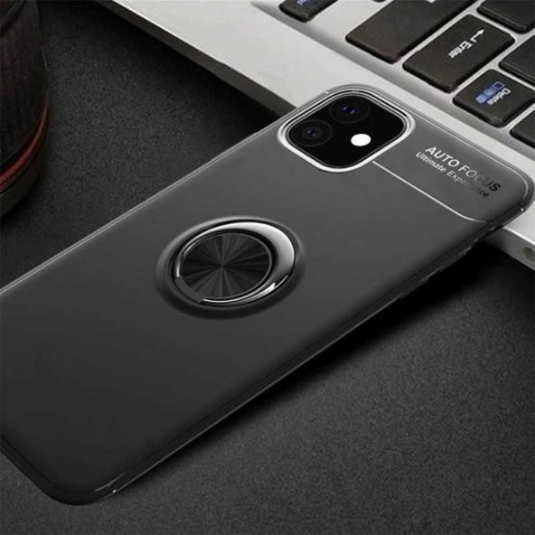 Apple iPhone 11 Kılıf Yüzüklü Kamera Korumalı Range Silikon Kılıf