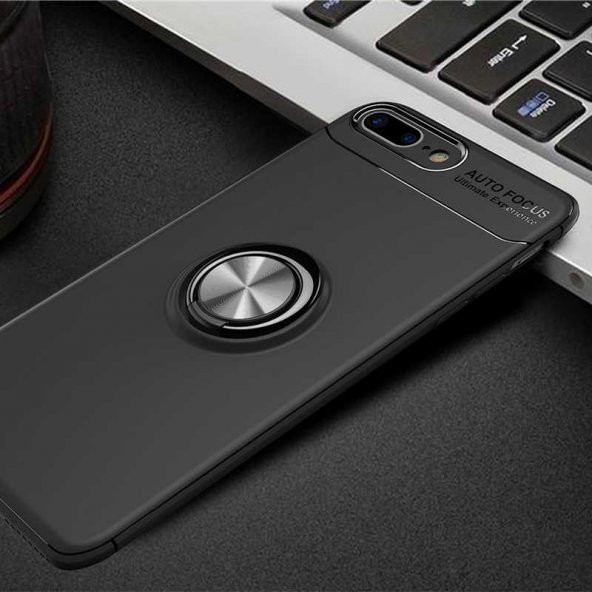 Apple iPhone 8 Plus Kılıf Yüzüklü Kamera Korumalı Range Silikon Kılıf