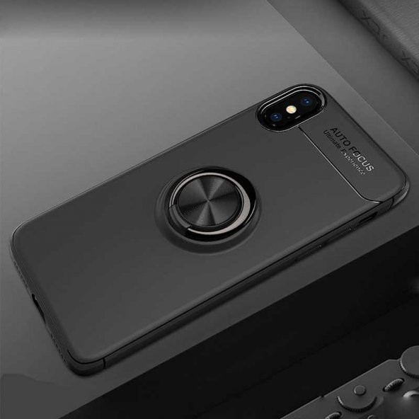 Apple iPhone X Kılıf Yüzüklü Kamera Korumalı Range Silikon Kılıf - 1