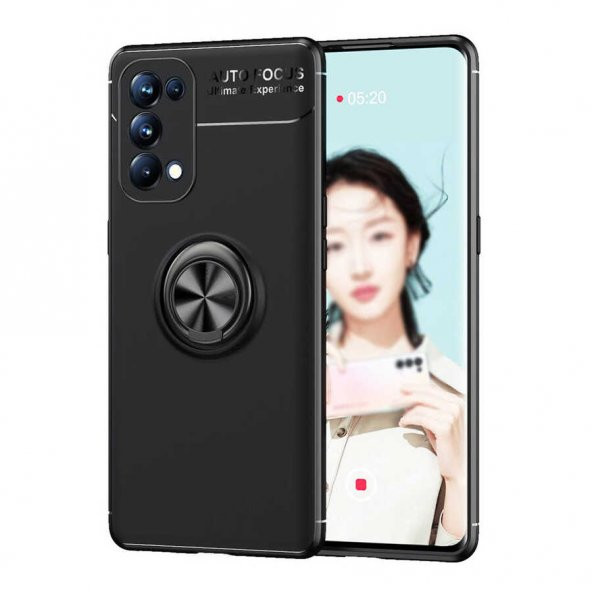 Oppo Reno 5 Pro 5G Kılıf Yüzüklü Kamera Korumalı Range Silikon Kılıf