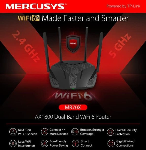 Mercusys MR70X 3 Port 1800 Mbps Router Teşhir - 5