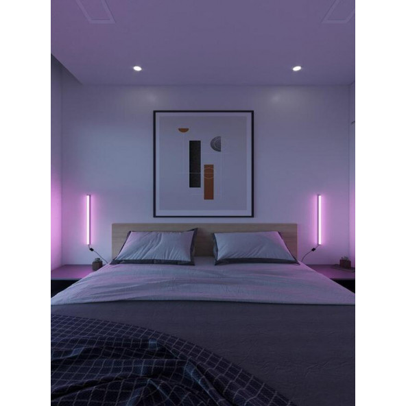 Neeko 2 Adet Mini Duvar Aplik Uzaktan Kumandalı RGB Led 16 Renk