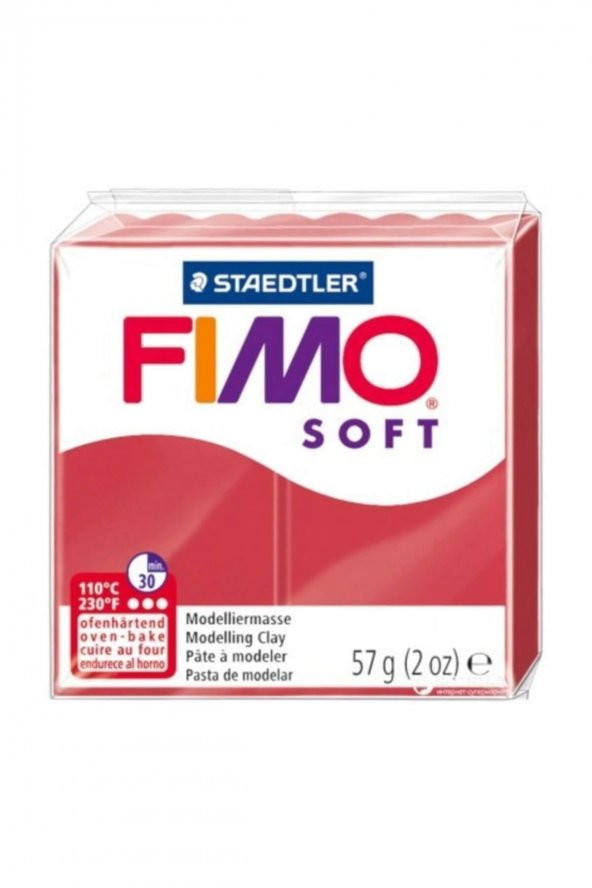 Staedtler Fimo Soft Polimer Kil 26 Cherry Red