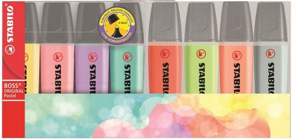 STABILO FOSFORLU KALEM BOSS SET 8 LI PASTEL 708-2 - 2