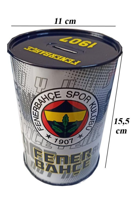 Fenerbahçe Metal Kumbara Orta Boy Orjinal Lisanslı 1 Adet FB Kumbara Taraftar Kumbara Sarı Kanarya 11x15.5 cm