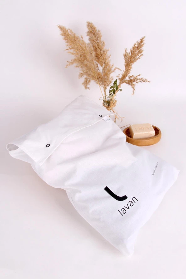 %100 Pamuk Çıtçıtlı Seyahat Bakım Düzenleyici Bez Çanta - Resim 2