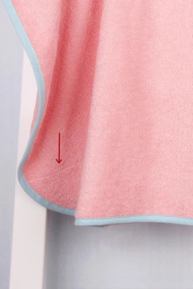 %100 Pamuk Outlet 75x60 Nakışlı Kapüşonlu Çocuk Panço - Resim 3