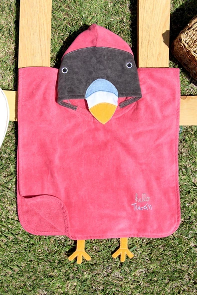 %100 Pamuk 45x50 Kadife Bebek-Çocuk Panço - 3