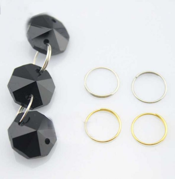 Metal Halka Kristal Avize Taşı Altın Kaplama Metal Halkası 1 Paket (50 Adet) - 3
