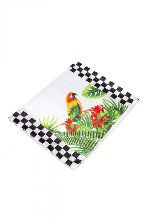 Tropikal Desen Saten Runner - 3