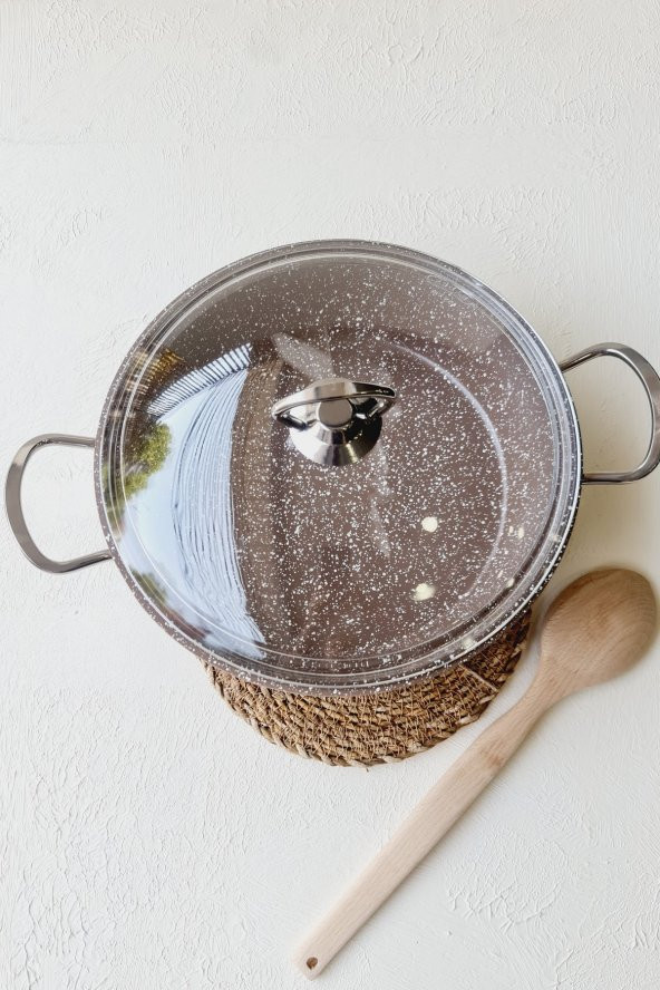 Aksu Granit Döküm Basık Tencere No: 24 Kahve - 2