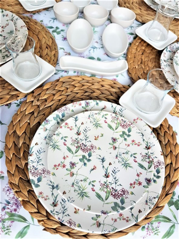 Flowers Mat Beyaz 33 Parça 6 Kişilik Kahvaltı Takımı - 3