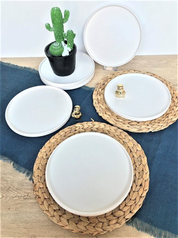 Stackable Mat Beyaz 6 Parça 6 Kişilik Servis Kahvaltı Takımı - 2