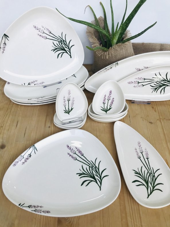 Lavanta Kahvaltı Takımı 6 Kişilik 15 Parça