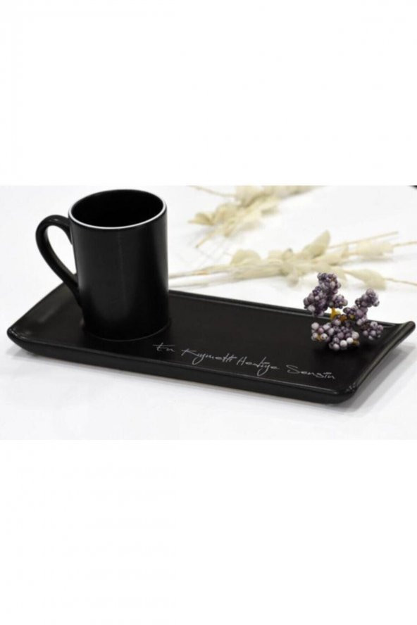 Peakgift En Kıymetli Hediye Sensin Siyah Espresso Kahve Sunum Seti Hediyelik - 3