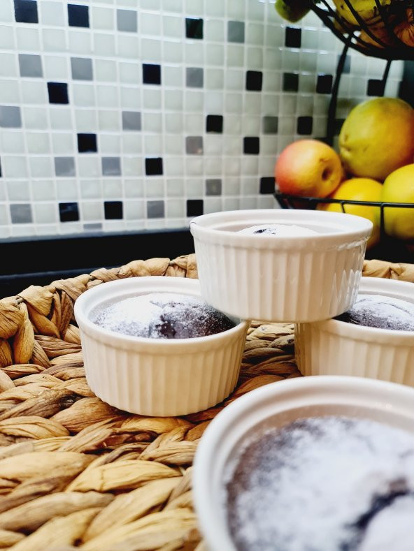 Porselen Lüx Sufle ve Kek Fırın Kabı Kasesi 4 lü - 2