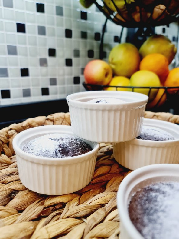 Porselen Lüx Sufle ve Kek Fırın Kabı Kasesi 4 lü - 4