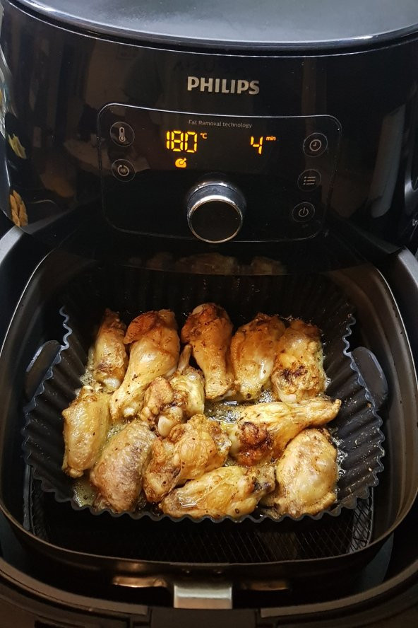 Airfryer Silikon Pişirme Kabı 20x20 Cm Tüm Airfryerlere Uyumlu Siyah - 2