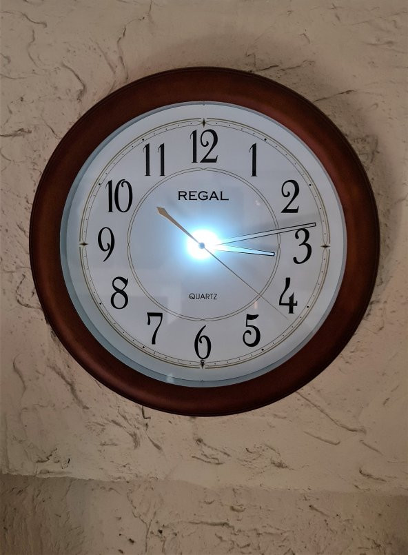 Fotoselli Ledli  Regal Masif Ahşap Duvar Saati - 3