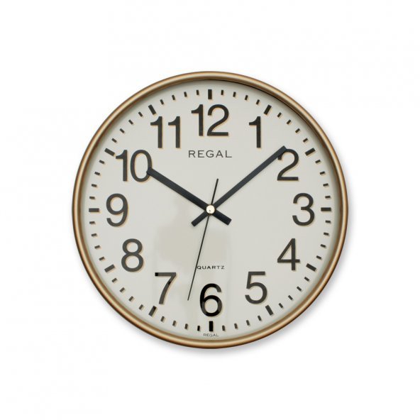 Regal 0252 GI Yuvarlak 26 Cm Yaldız Çerç. Duvar Saati - 2