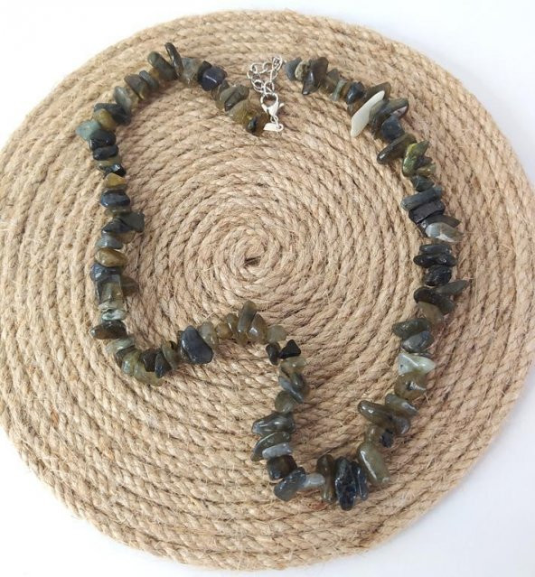 Kolye Kırık Doğal Taş Kolye Gerdanlık Çakra Enerji Takı Aksesuar - Resim 3