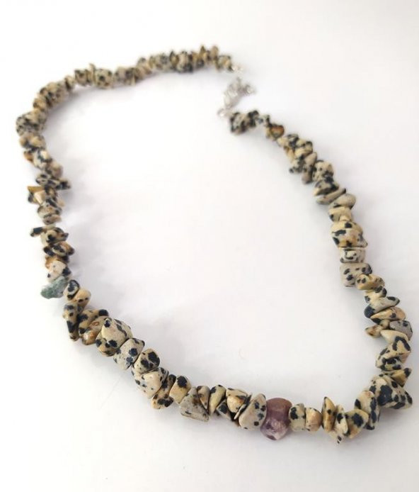 Kolye Kırık Doğal Taş Kolye Gerdanlık Çakra Enerji Takı Aksesuar - Resim 3