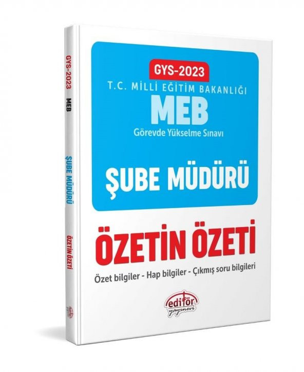 2023 Milli Eğitim Bakanlığı GYS Şube Müdürü Özetin Özeti Editör Yayınları - 1